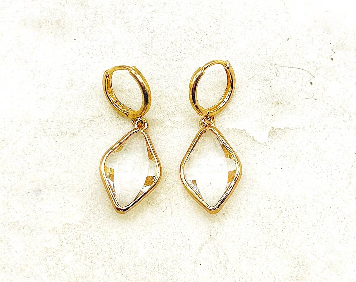 Diamond Gem Huggie Hoops