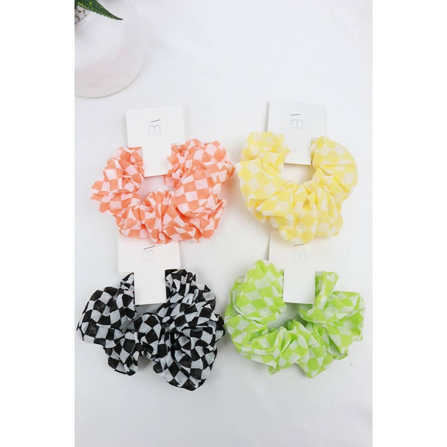 Checkered Sheer Scrunchies