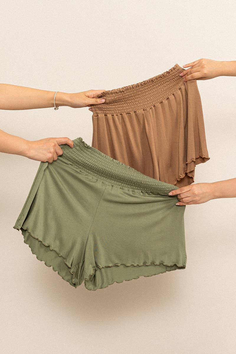 Judy-Jersey Smocked Waist Shorts