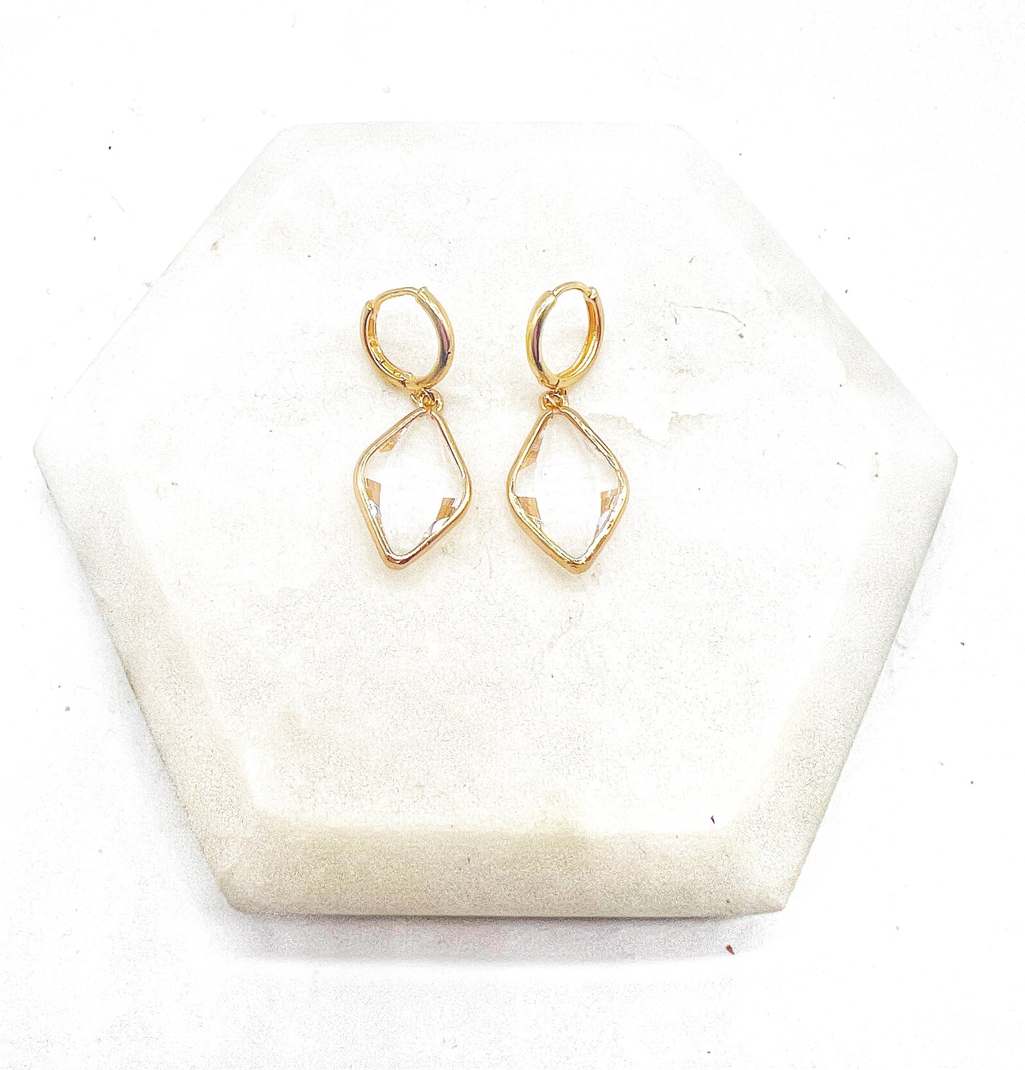 Diamond Gem Huggie Hoops