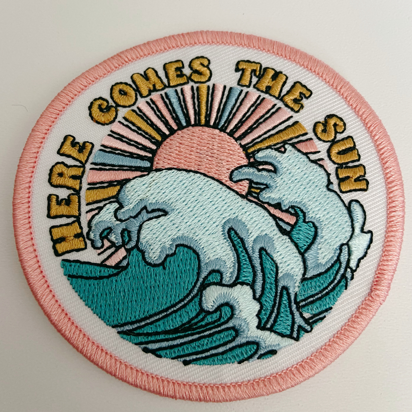 3" Here Comes The Sun - Embroidered Hat Patch