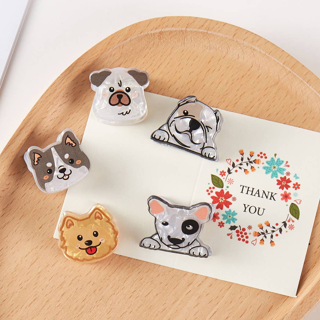 Cute Dogs Assorted Mini Claw Hair Clip Set