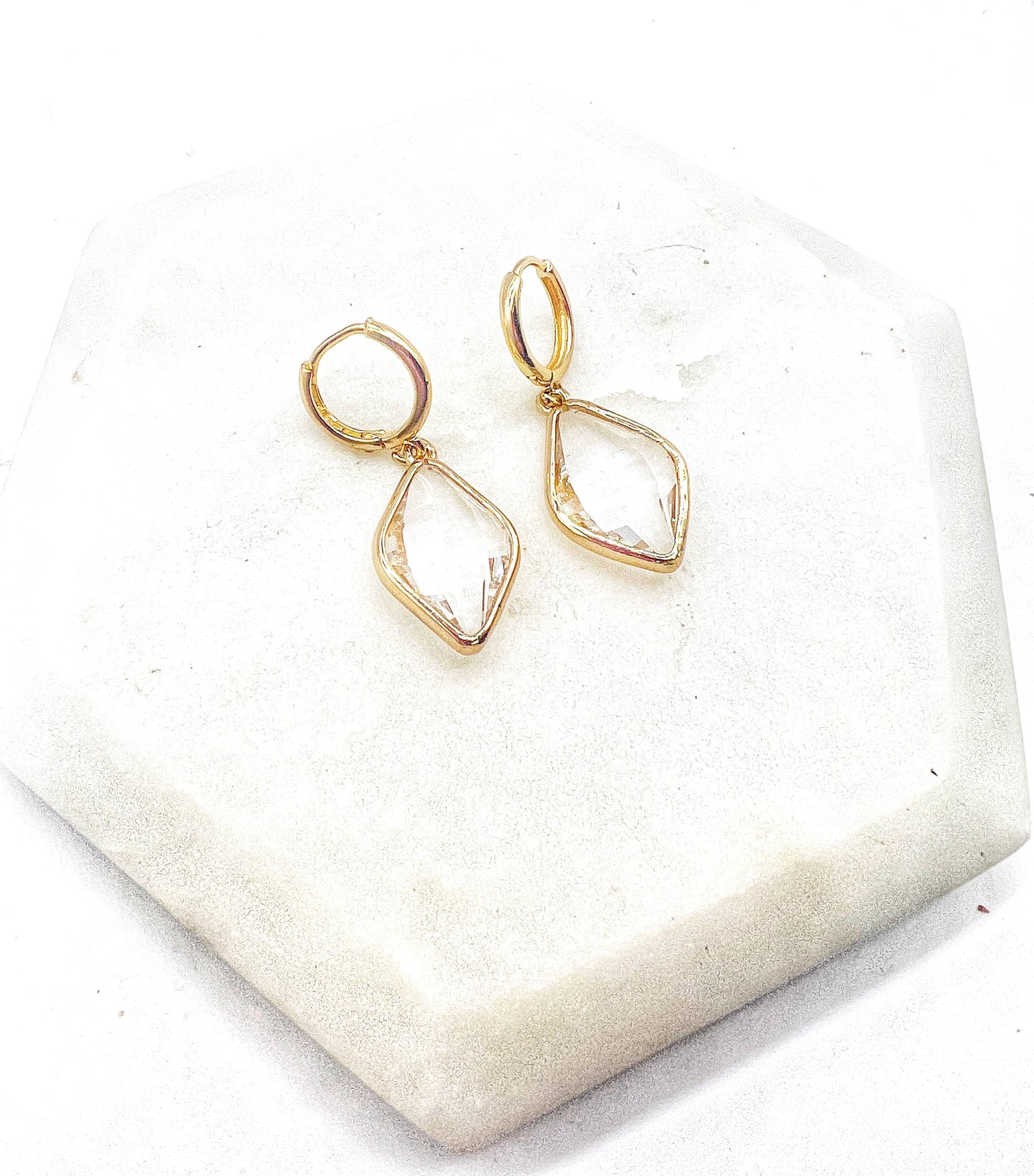 Diamond Gem Huggie Hoops