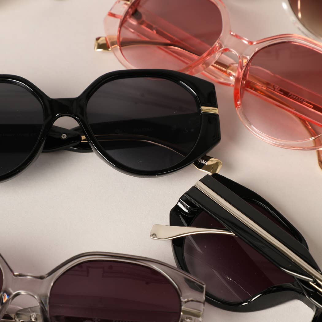 Verona- Bold Clear Round Frame Sunglasses