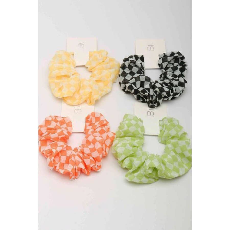 Checkered Sheer Scrunchies
