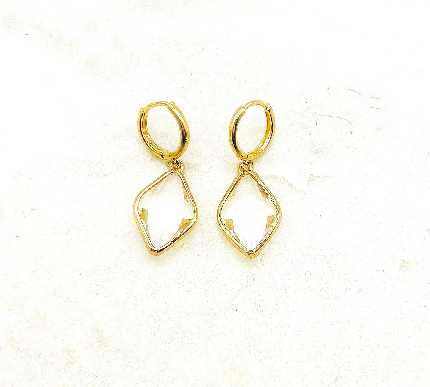 Diamond Gem Huggie Hoops