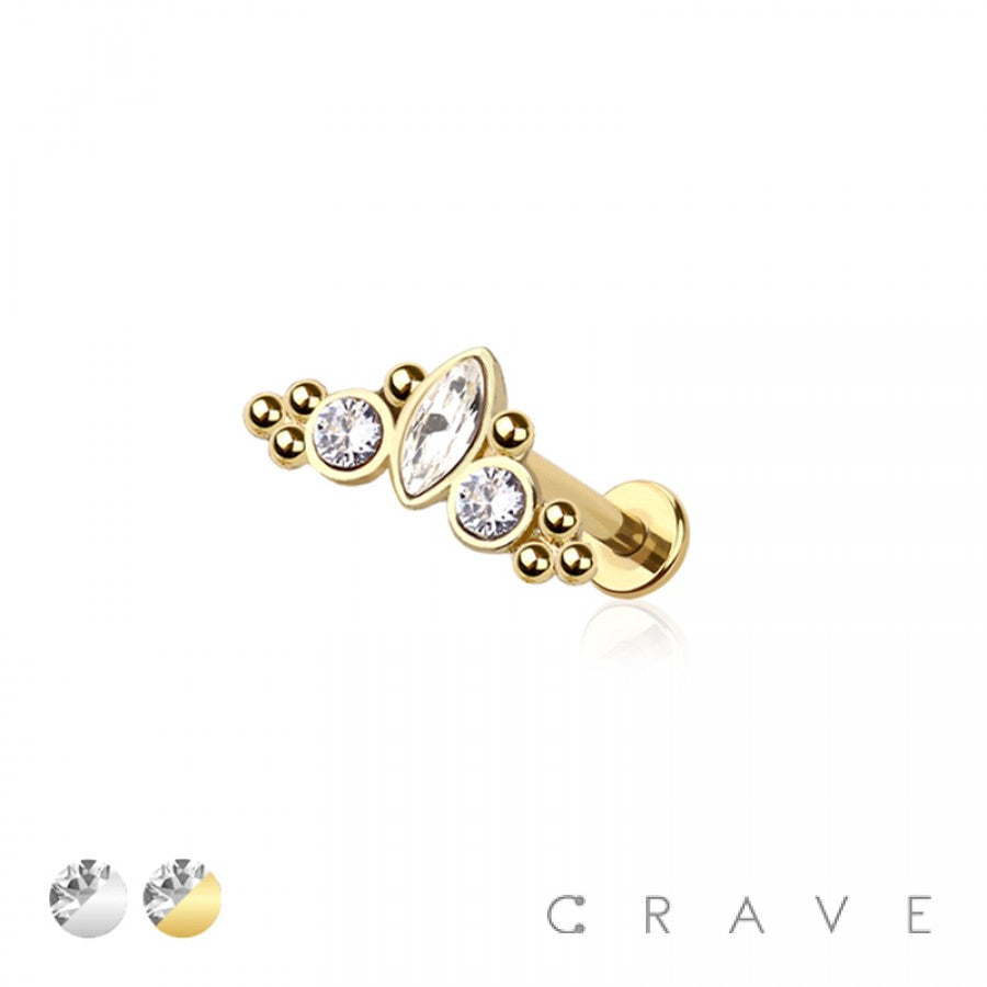 Gem Cluster with Flat Back Ring