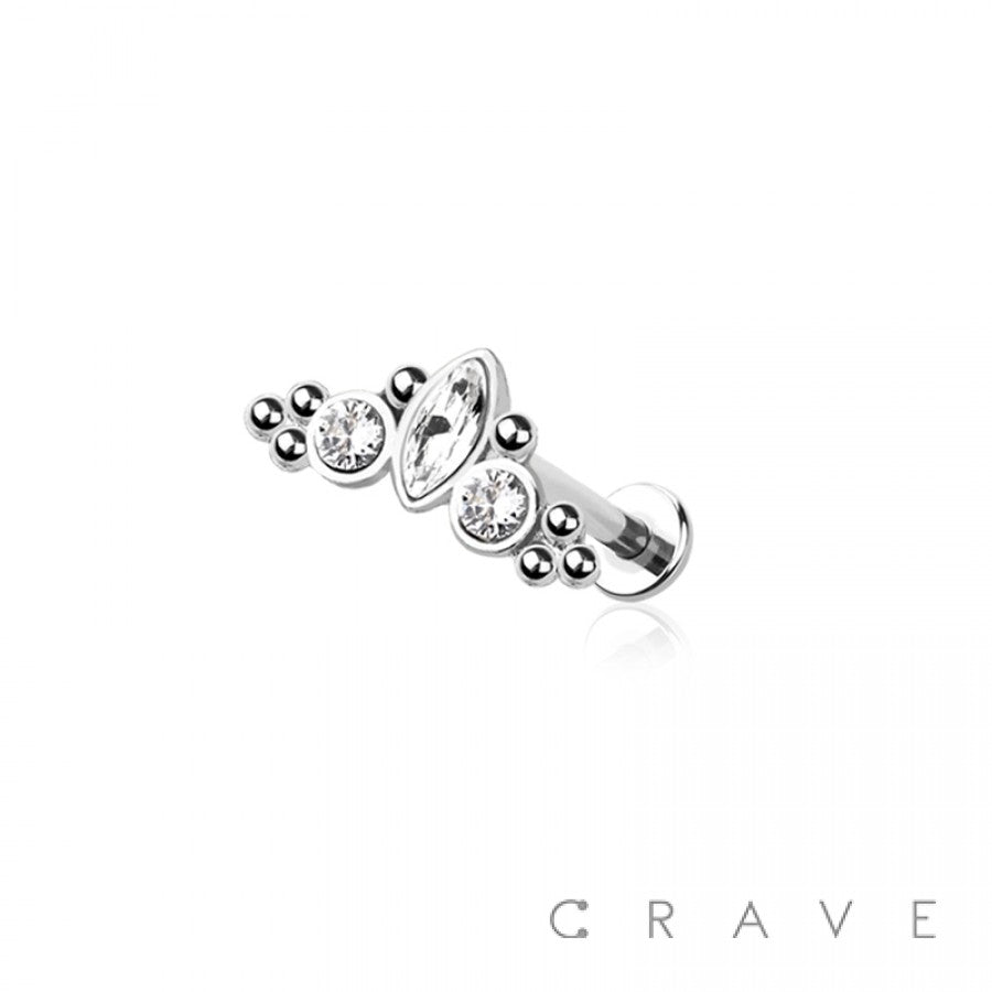 Gem Cluster with Flat Back Ring