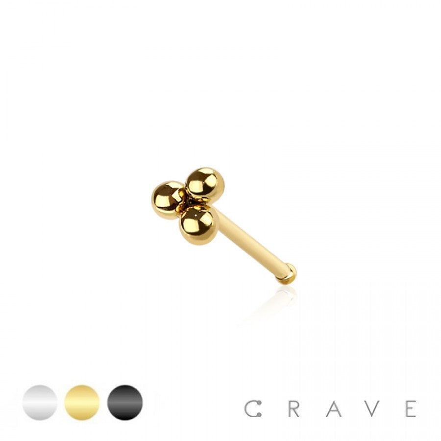 Triple Micro Bead Surgical Steel Nose Ring