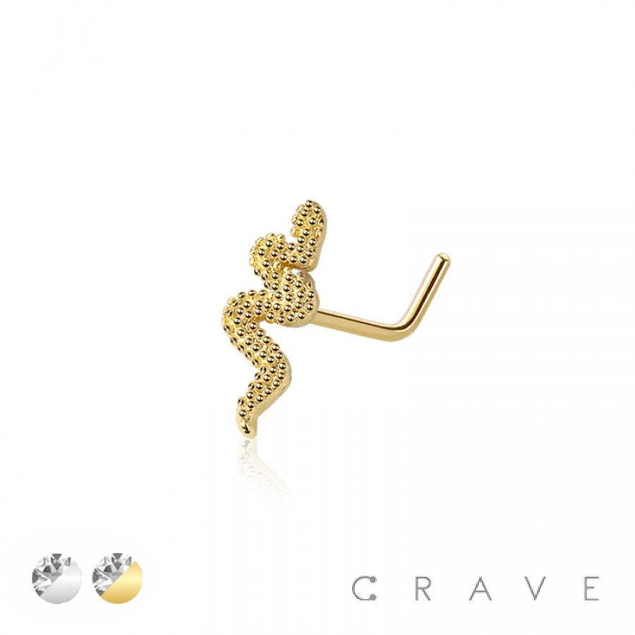 Snake L Shaped Nose Ring