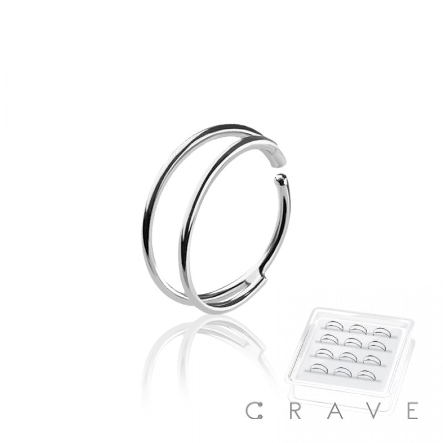 Silver Double Hoop Nose Ring