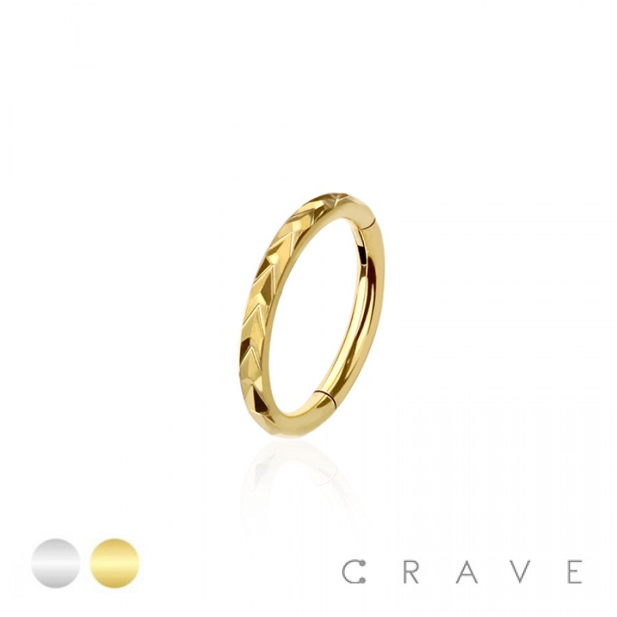 Swirl Cut Hinged Segment Hoop Ring