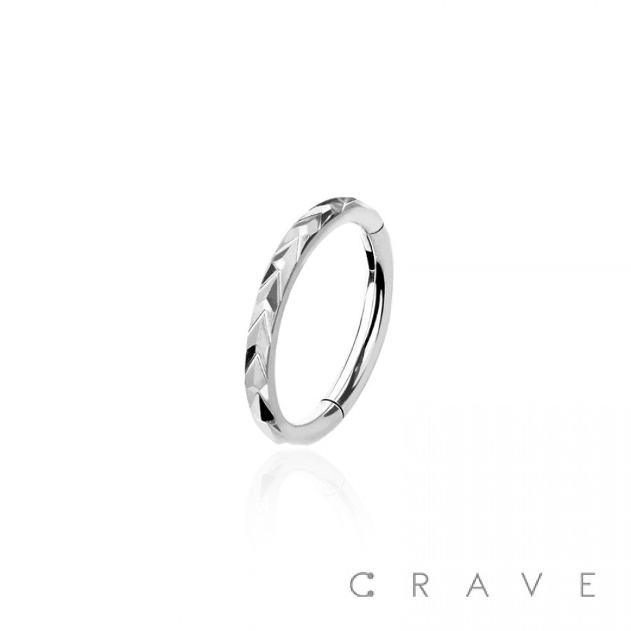 Swirl Cut Hinged Segment Hoop Ring