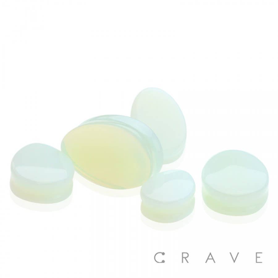 Tear Drop Precious Opal Double Flared Saddle Plugs