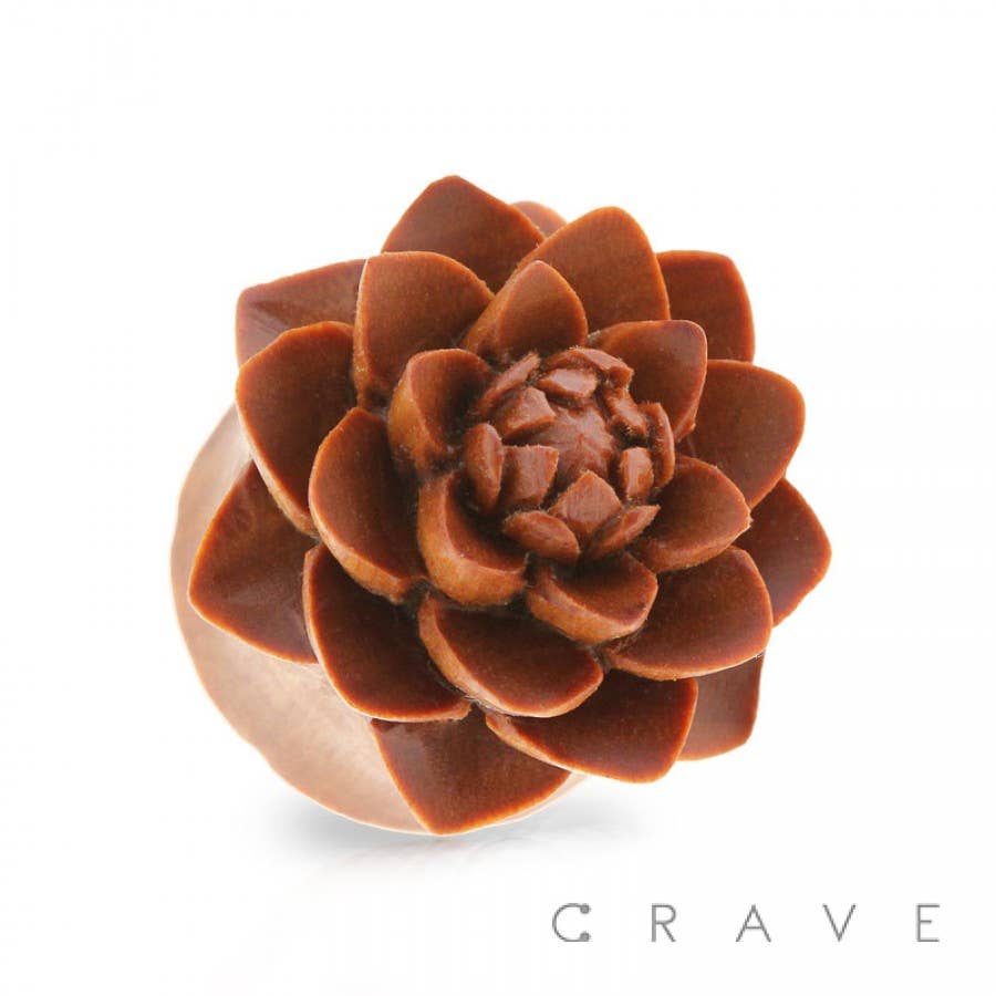 Lotus Flower Organic Wood Saddle Plug