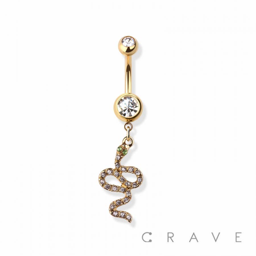 SNAKE DANGLE SURGICAL STEEL NAVEL RING