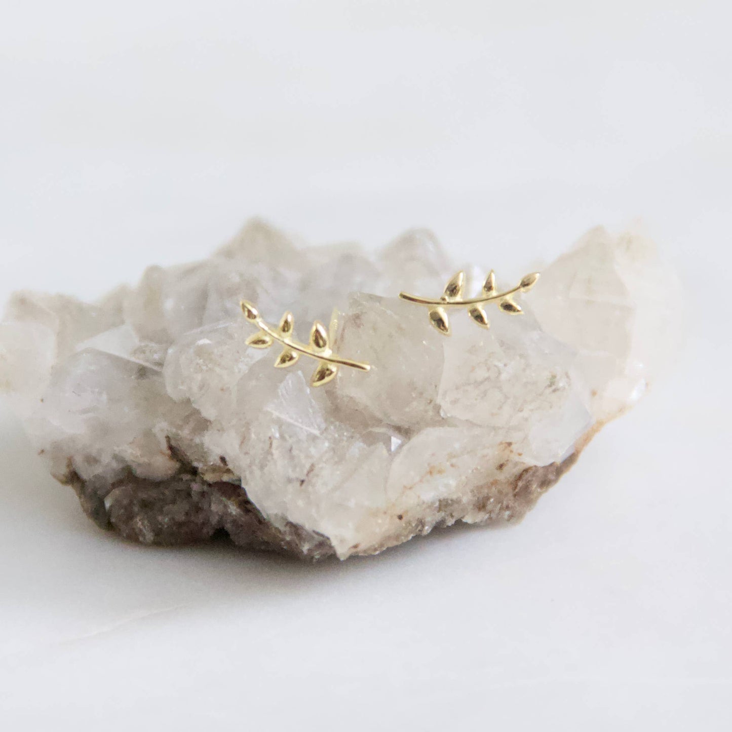 Mesa Blue - Dainty Olive Branch Stud Earrings