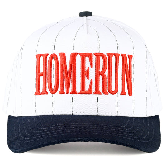 HOME RUN Letter Stripe Two Tone Trucker Cap