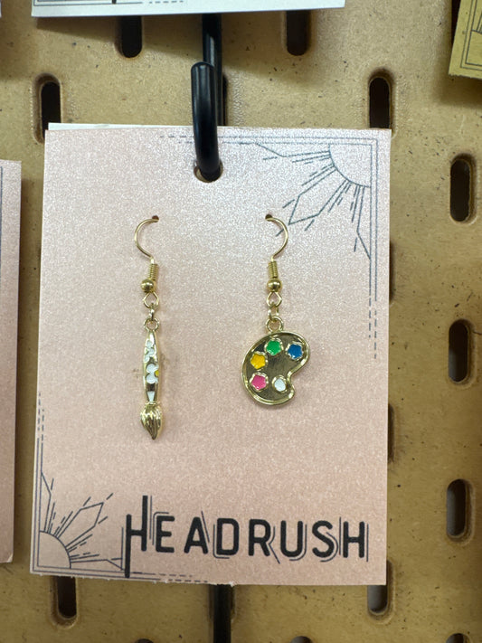 Painter-Gold Dangle Earrings