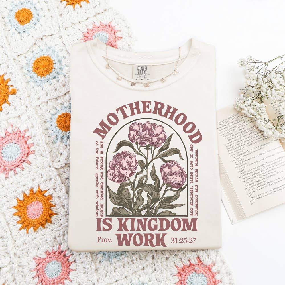 Motherhood Is Kingdom Work Floral DTF Heat Transfer