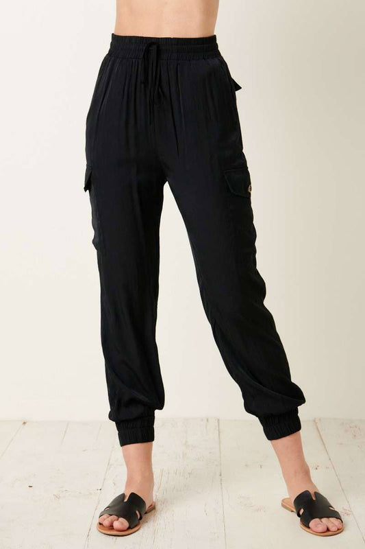 Paisley-Satin Jogger Pants