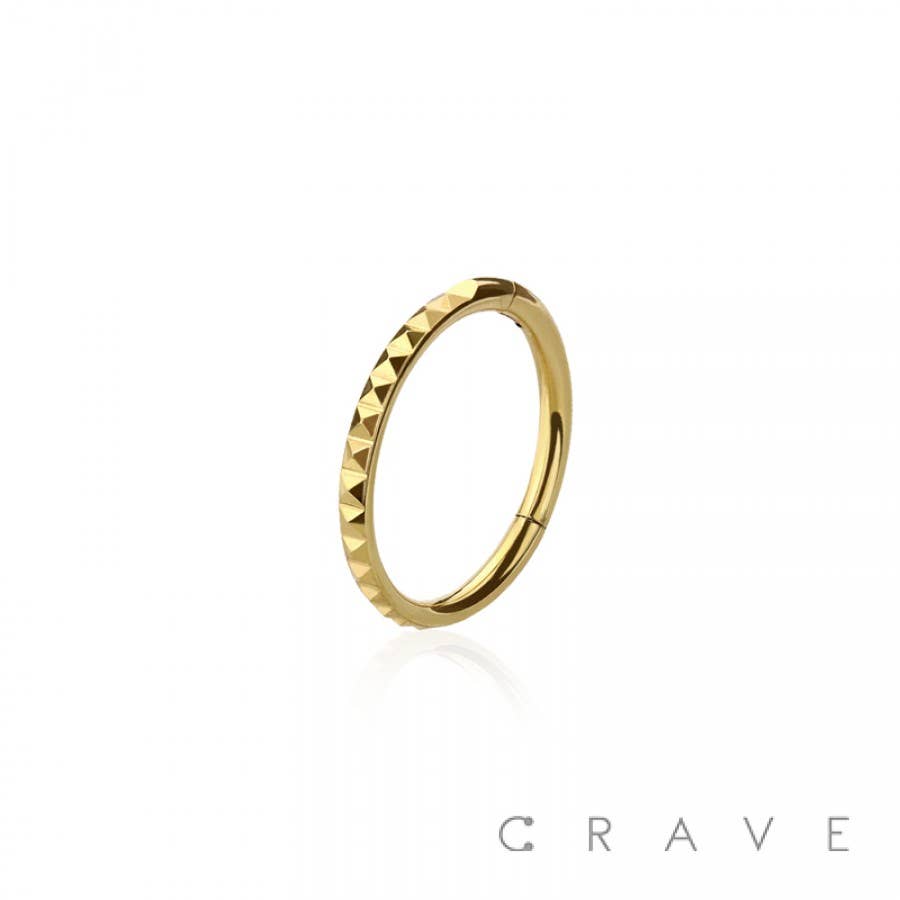 316L SURGICAL STEEL HINGED SEGMENT SPIKE DENT CLICKER HOOP