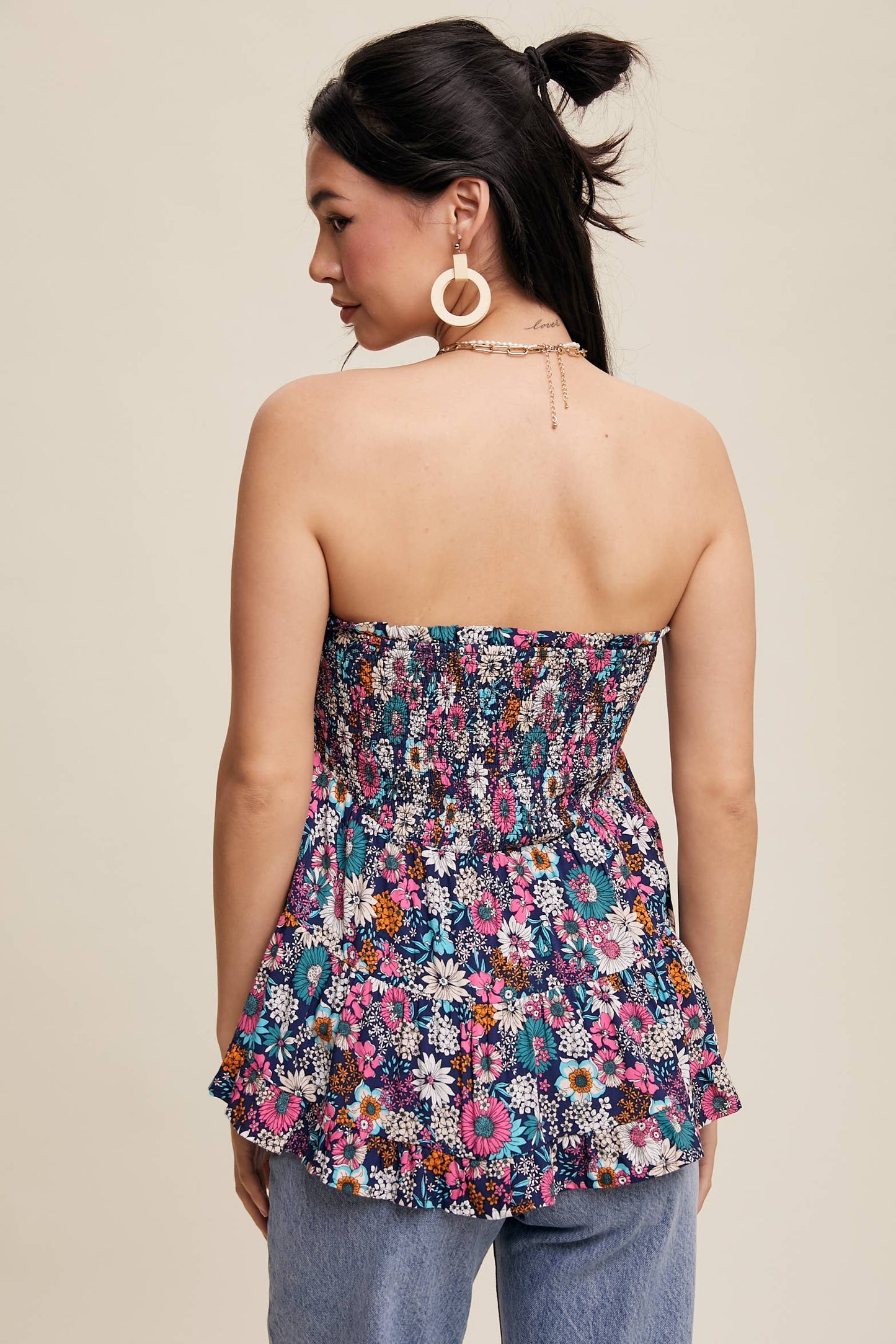 Floral Shirred Convertible Top or Skirt