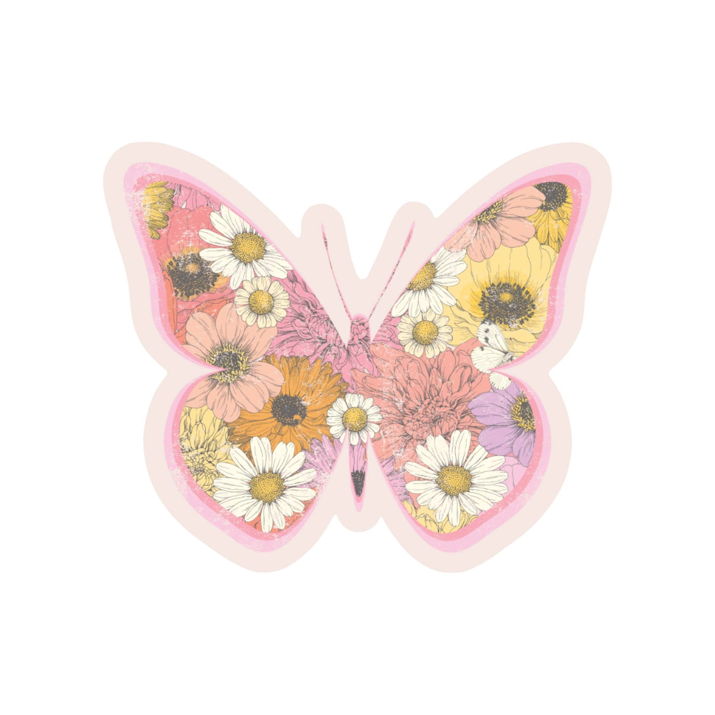 Butterfly Floral Insect Pretty High Quality Vinyl Sticker