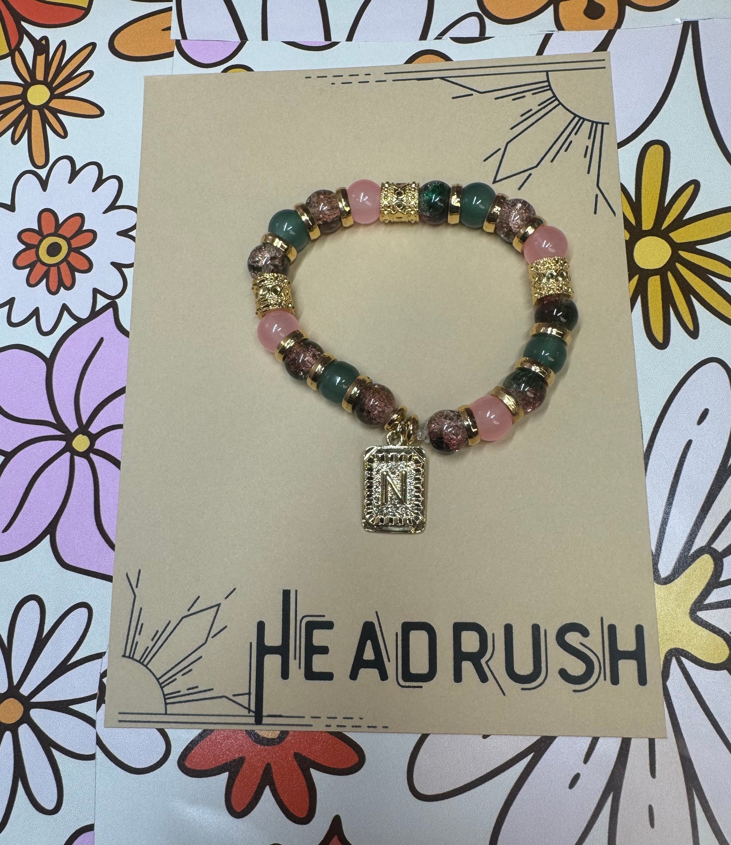 Customized Hand Crafted Beaded Initial Bracelet