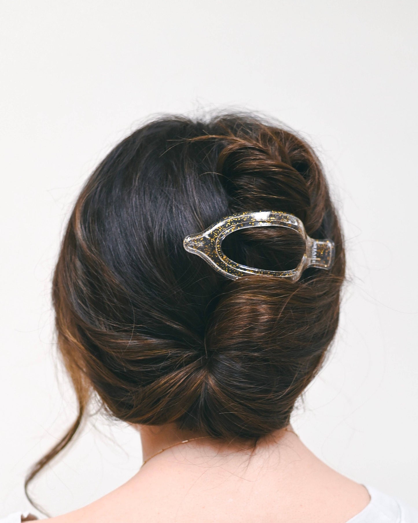 Golden Flakes Wide Lay Flat Hair Clip
