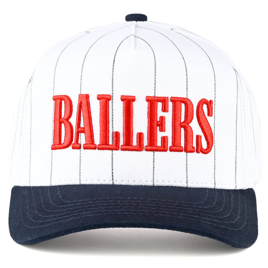 BALLERS Letter Stripe Pattern Trucker Cap