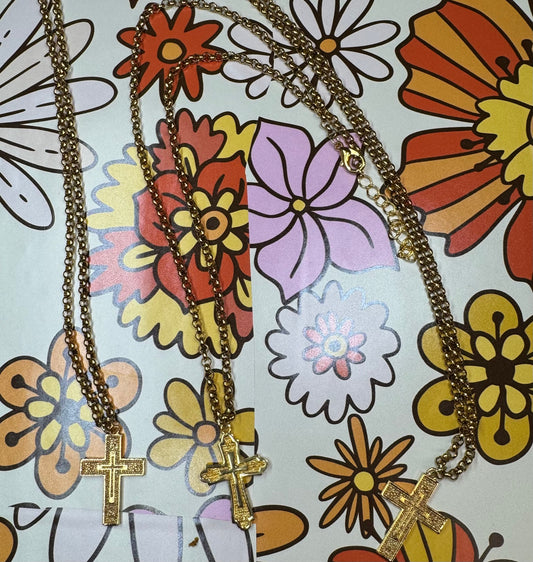 Gold Cross Chain Necklace