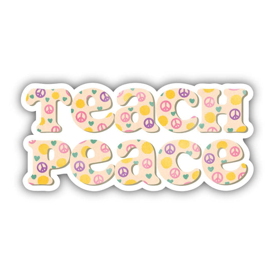Teach Peace Tan Sticker