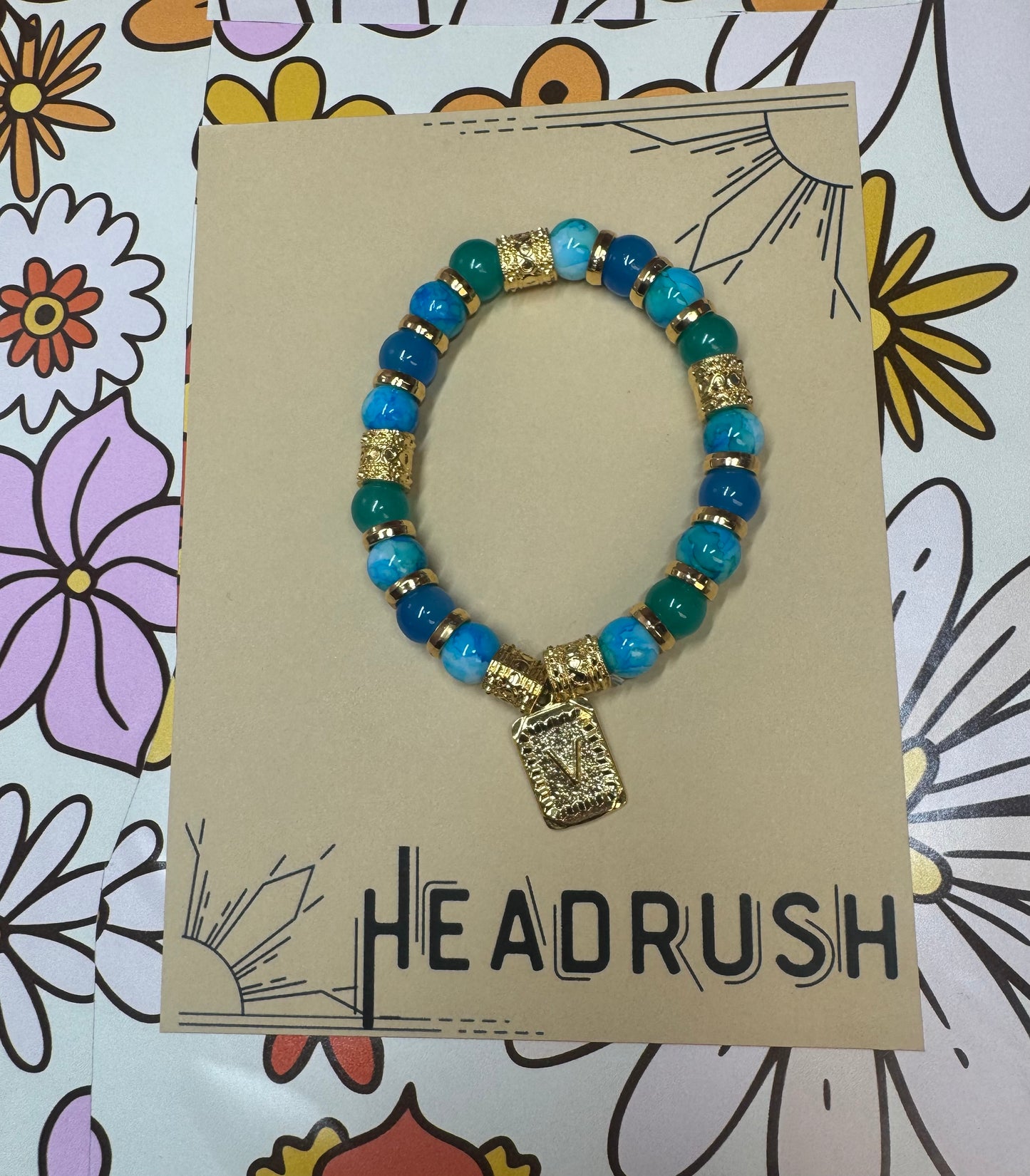 Customized Hand Crafted Beaded Initial Bracelet