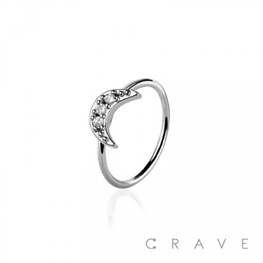 Crescent Moon Nose Hoop Ring