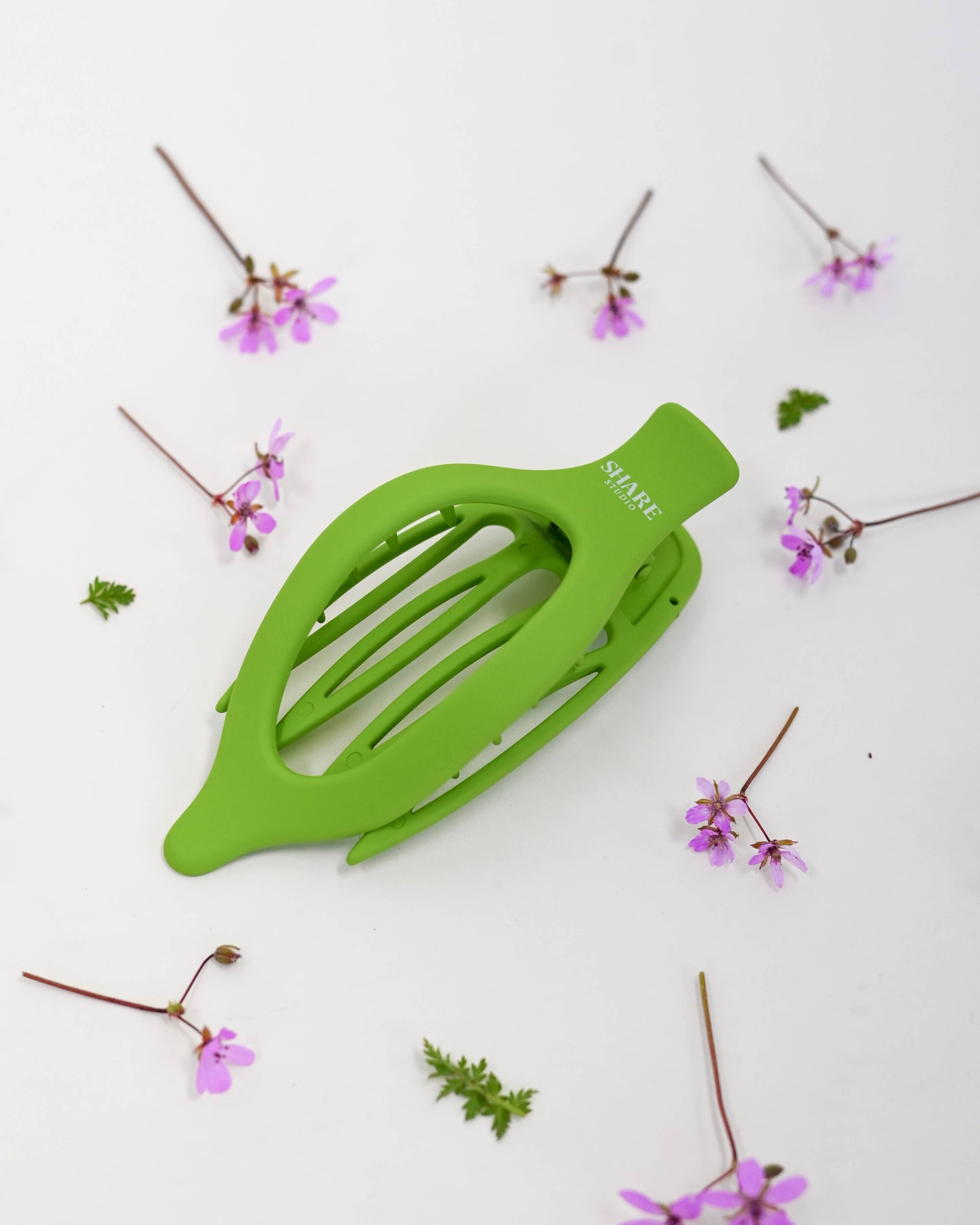 Green Matte Wide Lay Fat Hair Clip
