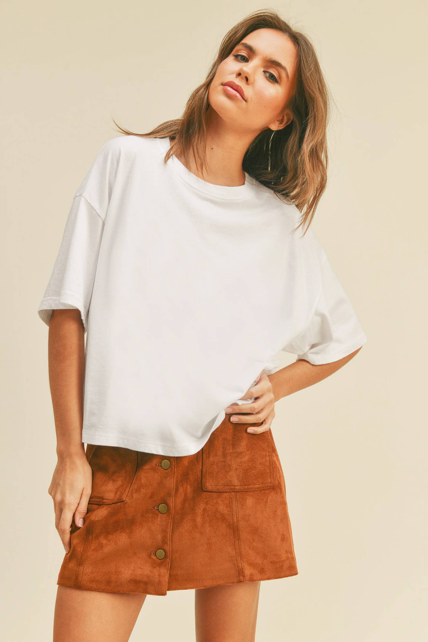 Blank Long Cropped T-Shirt