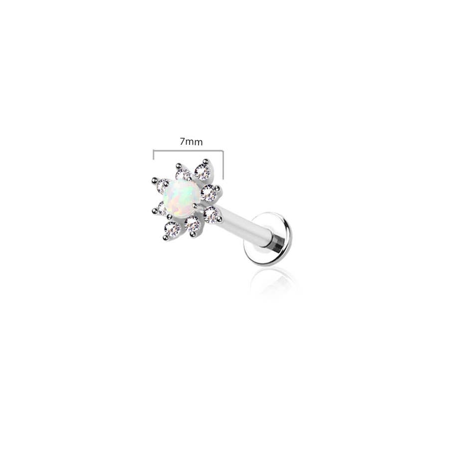 Opal Comet Threadless Push In Body Jewelry Ring