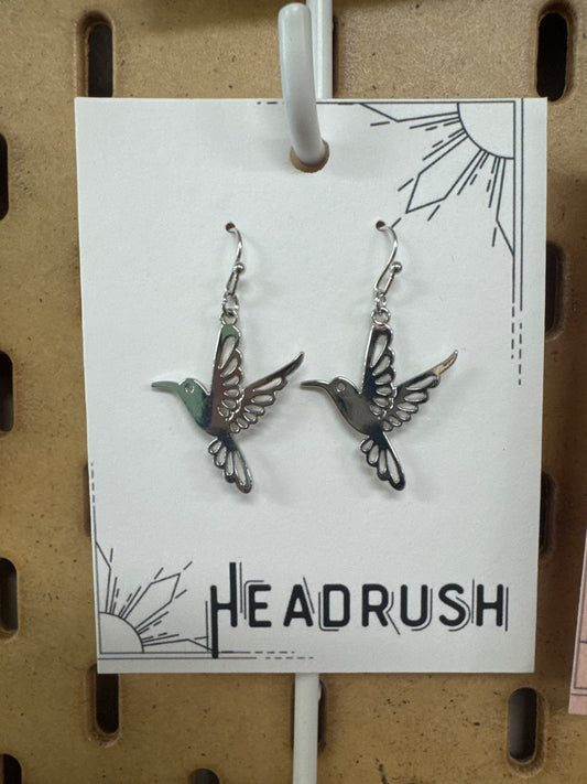 Silver Bird Dangle Earrings