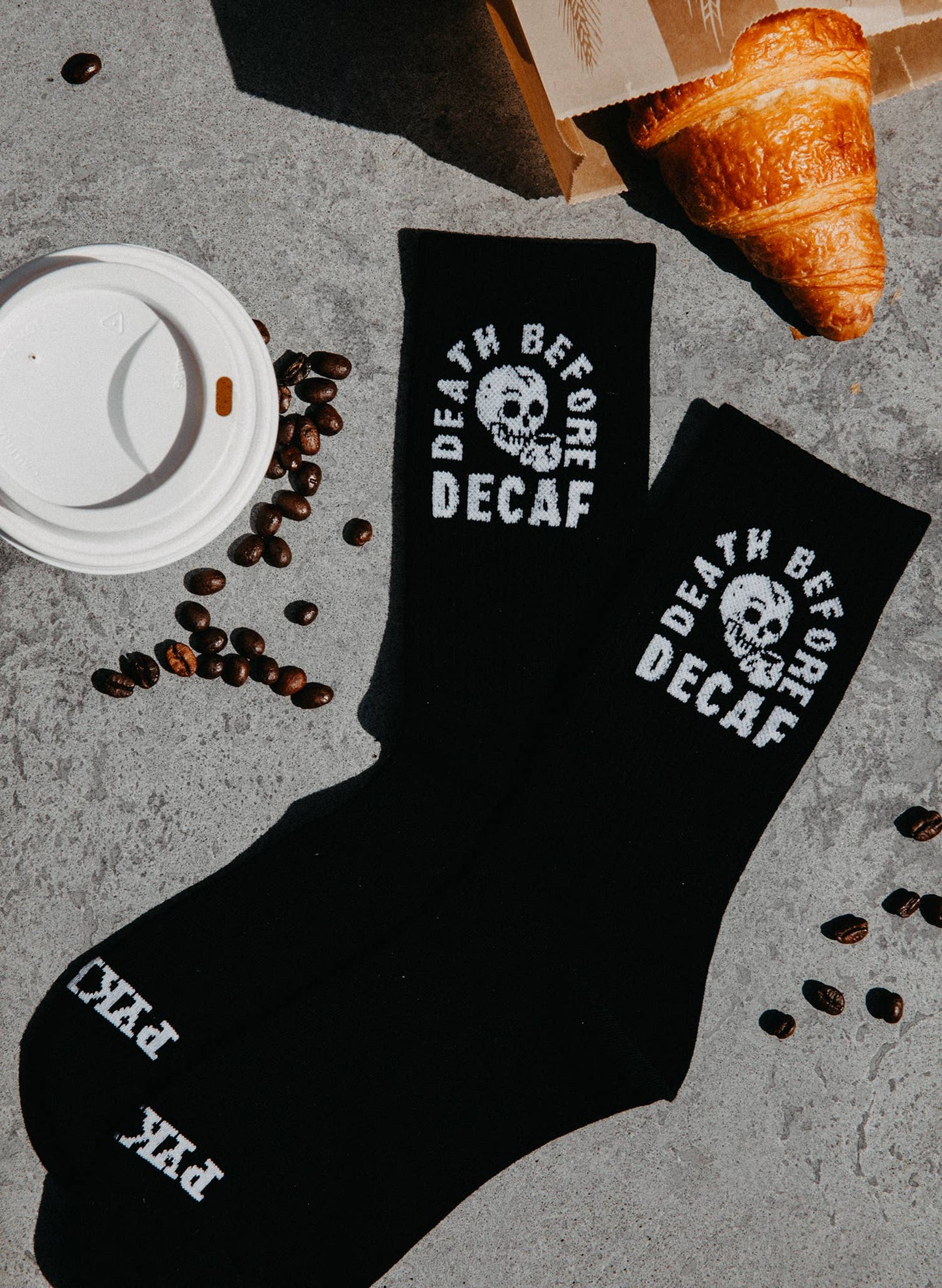 Death Before Decaf Coffee Crew Socks