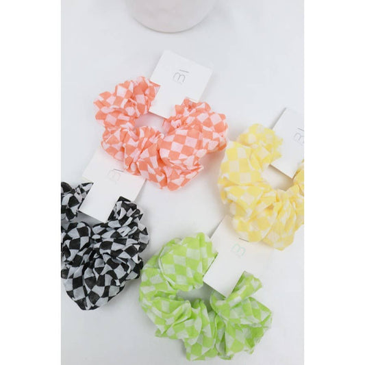 Checkered Sheer Scrunchies