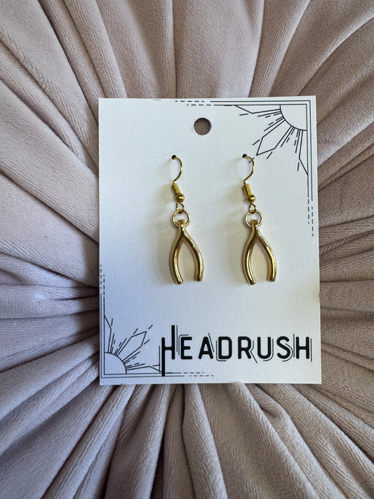 Gold Wishbone Earrings