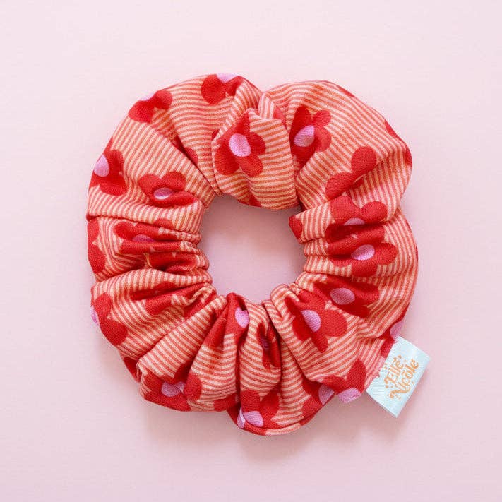 Scrunchie - Happy Striped Florals