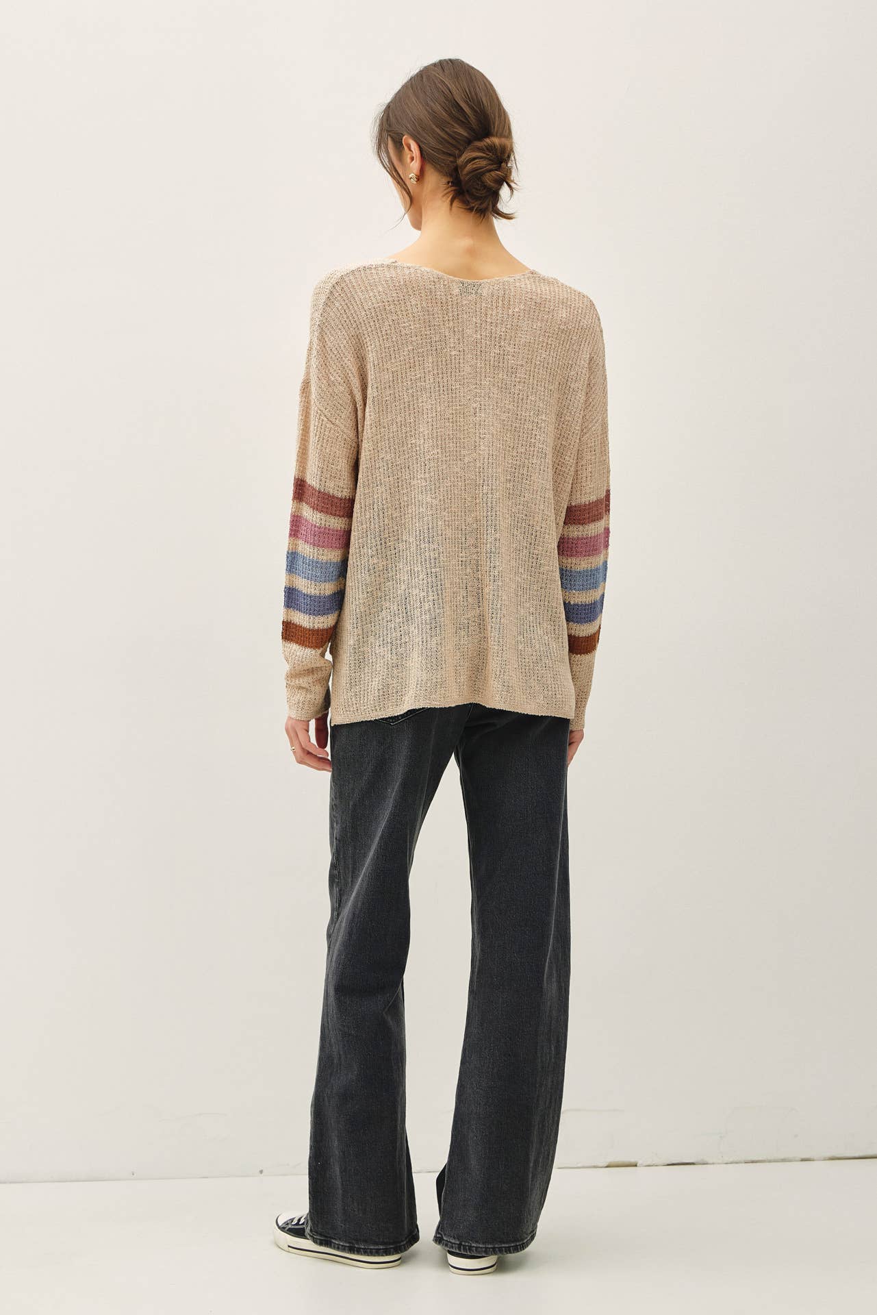 Summer-Rainbow oversized long sleeve Sweater Top