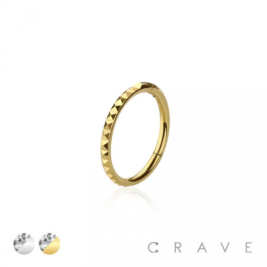 316L SURGICAL STEEL HINGED SEGMENT SPIKE DENT CLICKER HOOP