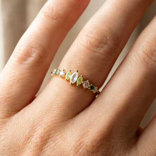 Harlow-Gold Dipped Cz Rhinestone Ring