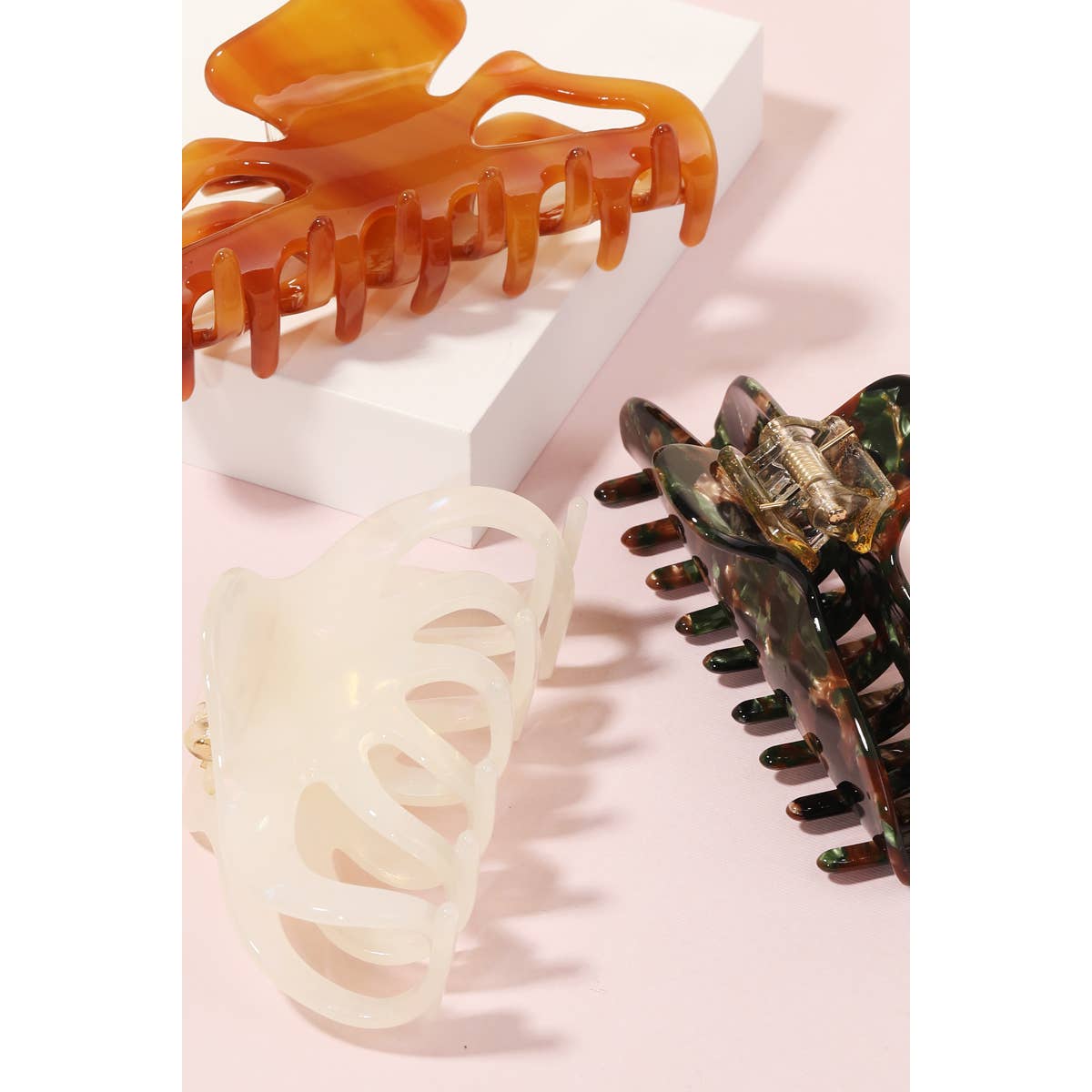 Acetate Assorted Jaw Hair Clip Set: MULTI