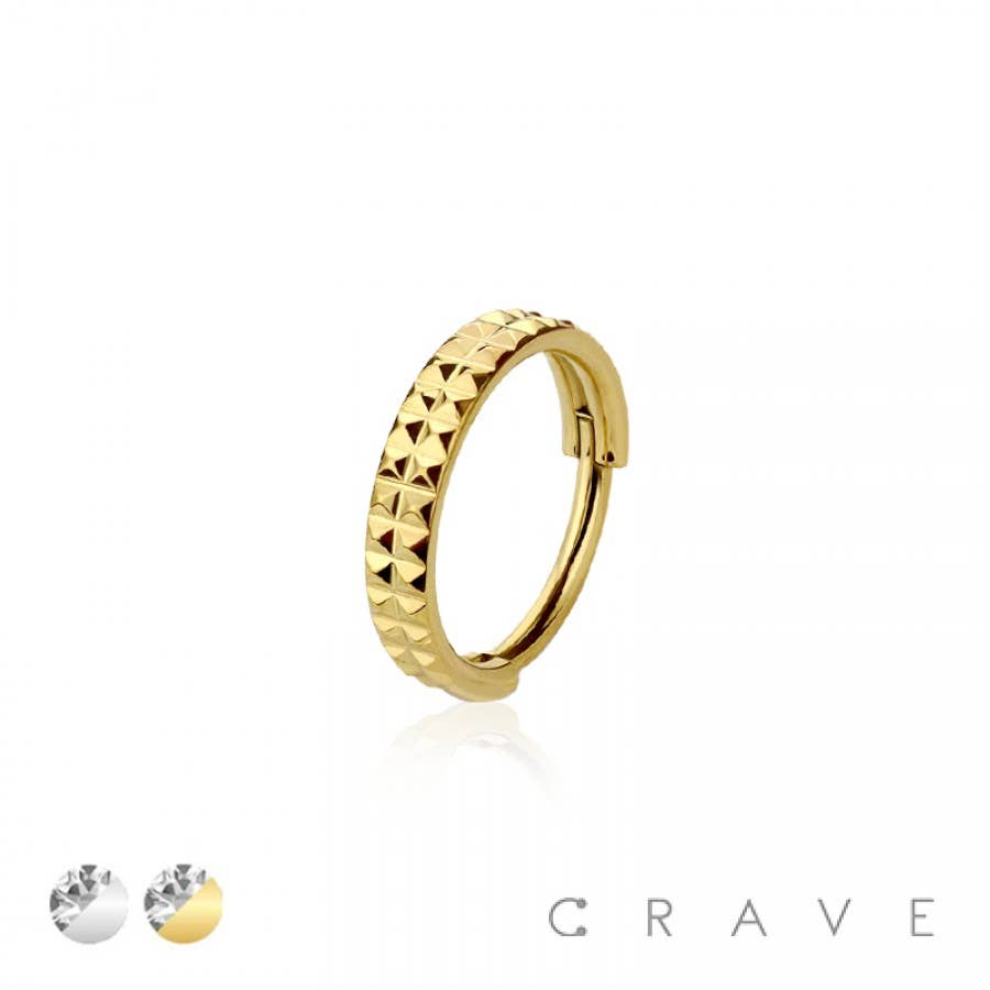 316L SURGICAL STEEL HINGED SEGMENT SPIKE DENT CLICKER DOUBLE