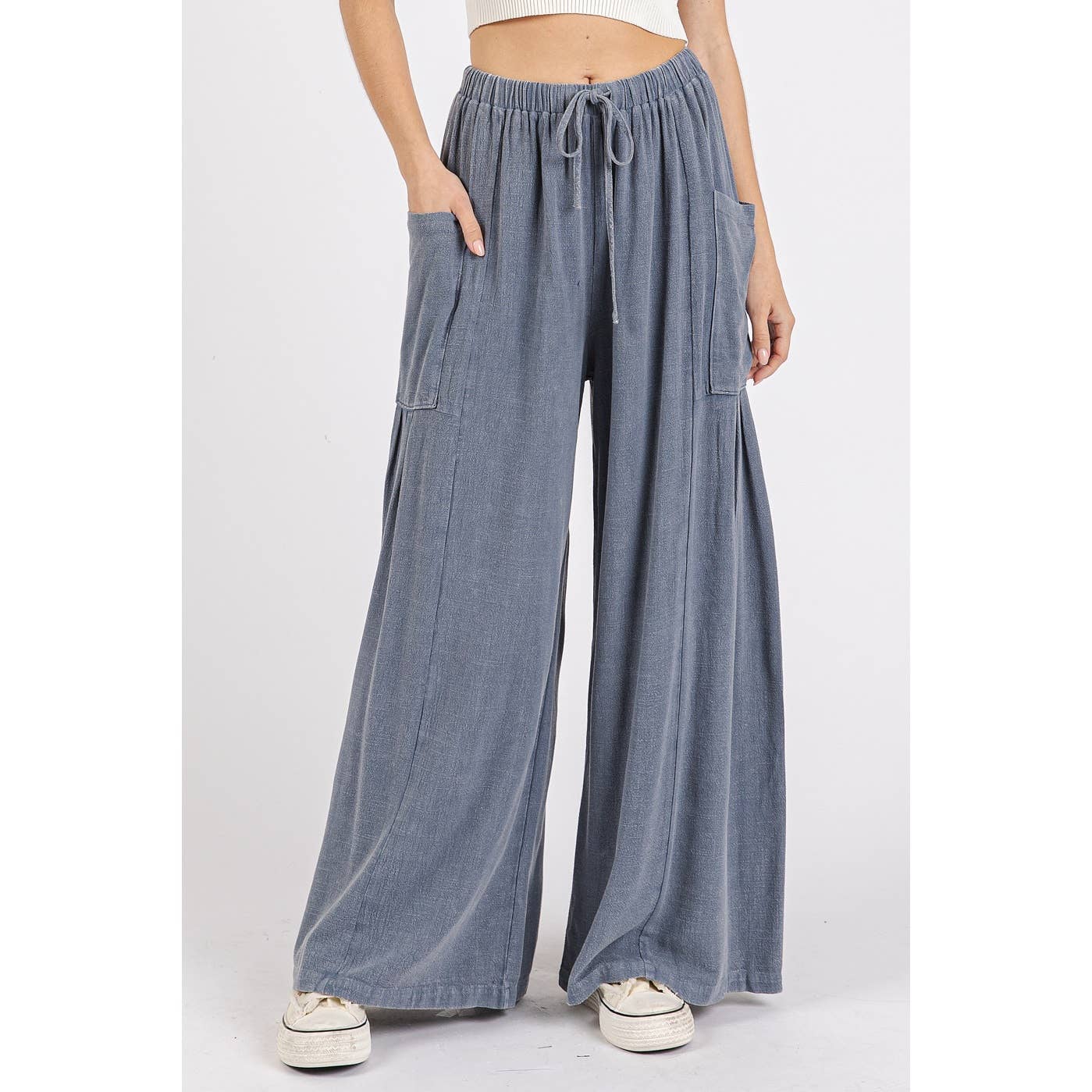 Carmella-Linen Mineral Washed Relaxed Pant