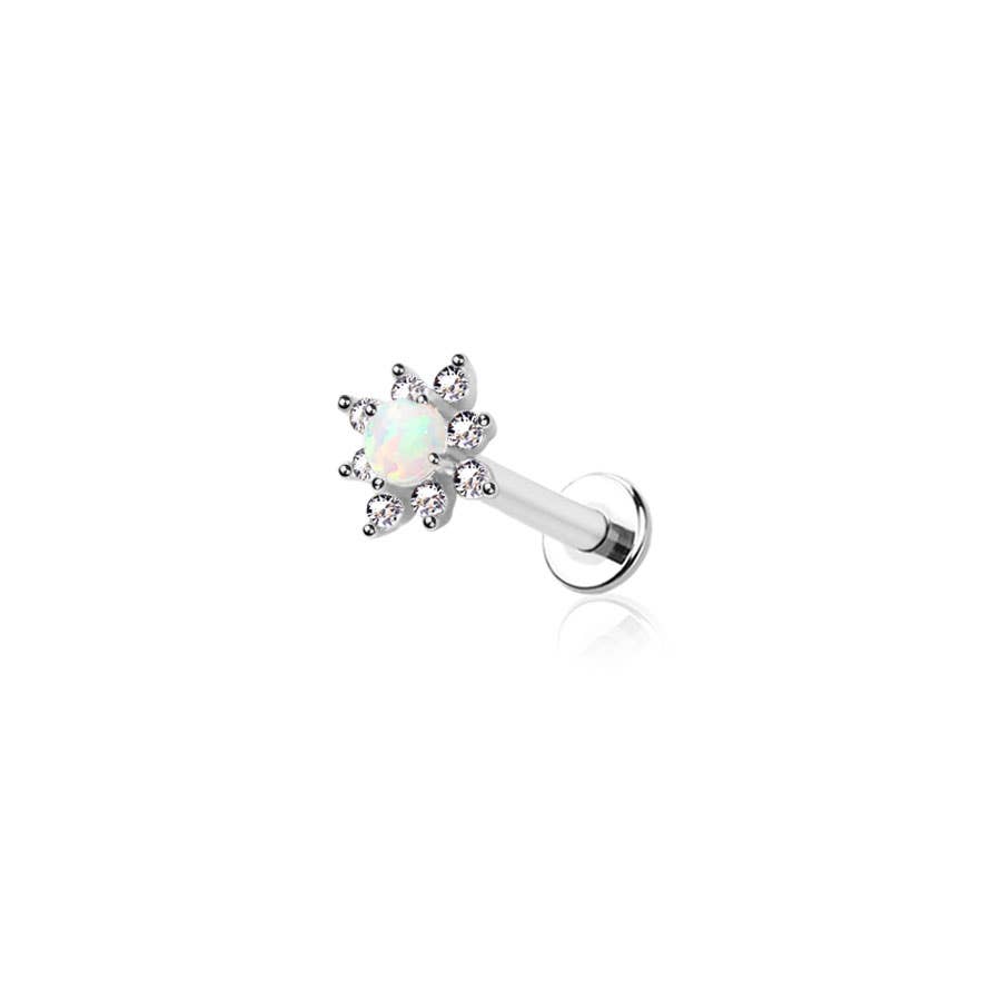 Opal Comet Threadless Push In Body Jewelry Ring